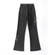thumbnail image 2 of Pantalones vaqueros de calle de cintura alta americanos con bordado de mariposa negra, Pantalones lavados Y2k para mujer, Pantalones acampanados, Vaqueros rectos Vintage, 2 of 5