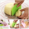 thumbnail image 5 of Raspador de masa de cuerno de repostería de plástico, cortador de masa, raspador de masa de plástico de 2 piezas, espátulas de pan para cocina, repostería, panqueques, 12x9,5 cm (rosa + blanco) ER, 5 of 5