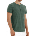 thumbnail image 2 of JWD Classic henley style Three button henley closure, Mens Henley Short Sleeve T-Shirt Cotton Casual Shirt Mens ShirtsSummer Daily T-Shirts, 2 of 4