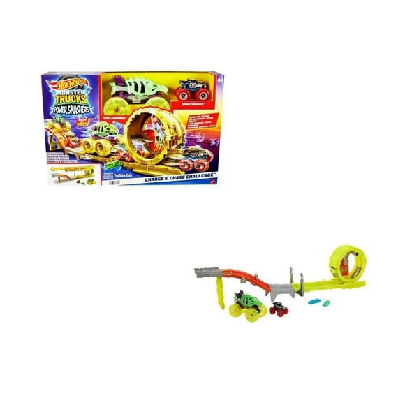 Pista de Juguete Hot Wheels Monster Trucks Arena Energía de Demolición ¡Recarga de energía y destruye!