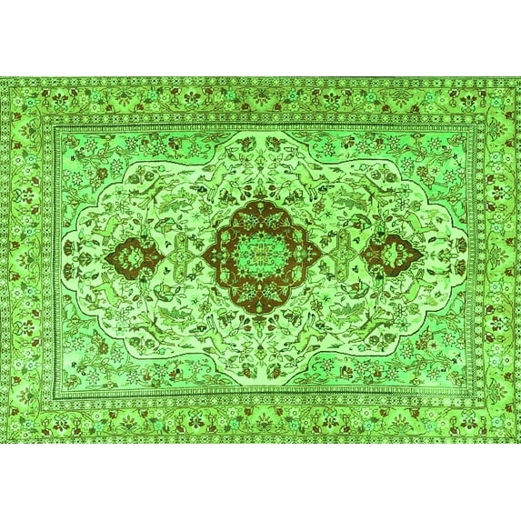 Ahgly Company Indoor Rectangle Persian Green Traditional Area Rugs, 8' x 10'