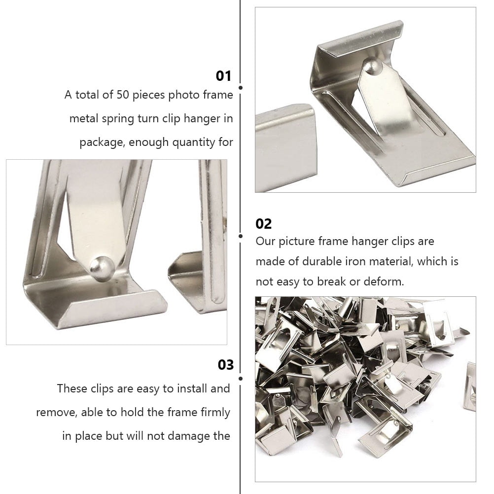 unbranded 250 Pcs  Photo Frame Clip Picture Frame Back Plate Buckle Picture Frame Hook