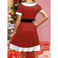 thumbnail image 4 of Womens Christmas 3D Realistic Novelty Printed Dresses Short Sleeve A-line Flared Mini Holiday Dress, 4 of 5