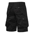 thumbnail image 6 of cllios Men's Outdoor Cargo Shorts Flat Front Baggy Shorts with Multi Pockets Solid Color Lightweight Hiking Shorts Black 32, 6 of 6