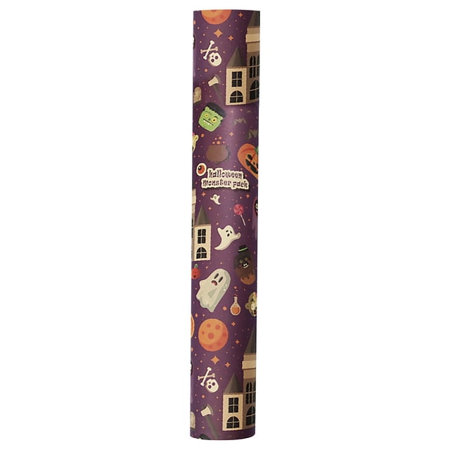 Papel de regalo Flybaeast (4.11 pies) Papel clásico de una sola cara de 70 cm x 50 cm y 1 pieza de bricolaje para Halloween (E)