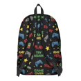 thumbnail image 3 of Game Controller Black Pattern Backpack for School, Cute School Bag with Adjustable Shoulder Straps and Padded Back, 15.7"x11.8"x5.5", 3 of 5