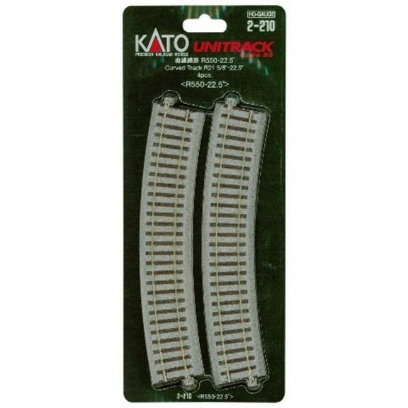 Kato 2-210 HO Scale 550mm 21-5/8" Radius Curve 22.5-Degree (4)