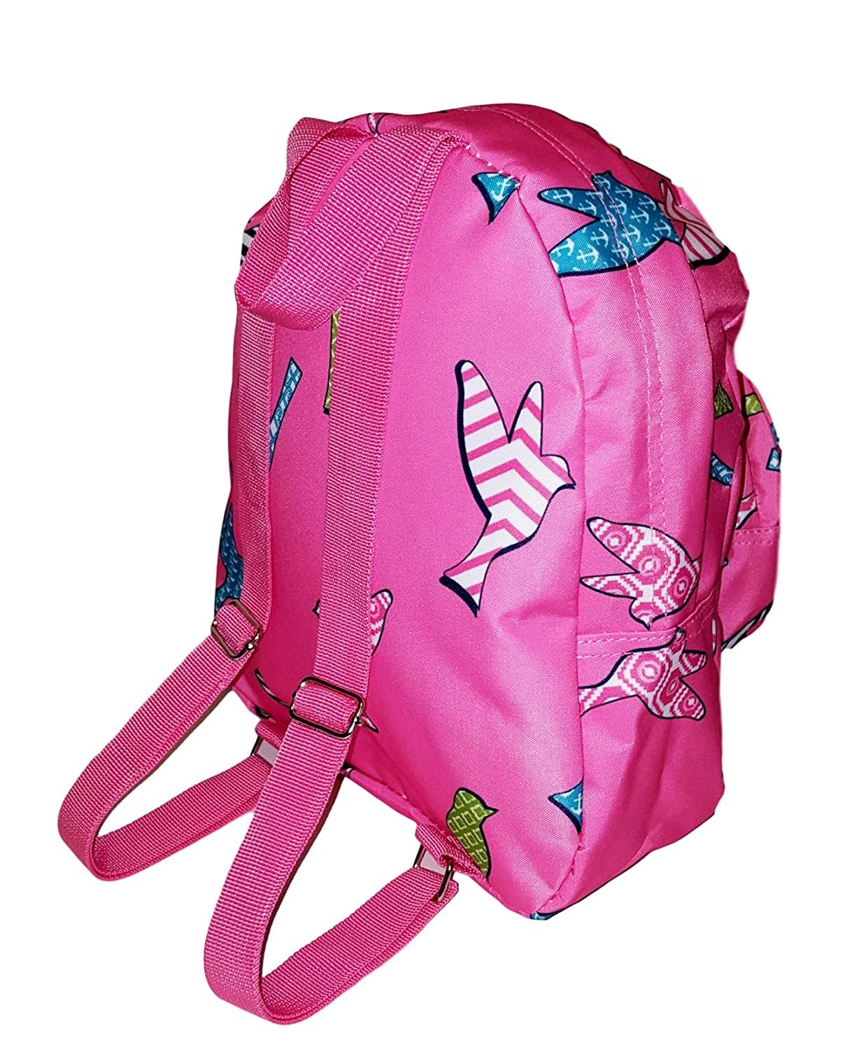11-inch Mini Backpack Purse, Zipper Front Pockets Teen Child Pink Bird Print - image 3 of 3