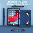 thumbnail image 5 of Dteck Kids Case for iPad 9th 8th 7th Generation 10.2 inch,Heavy Duty Shockproof Silicone Rugged Hybrid Hard PC Kickstand Protective Cover with Pencil Holder for iPad 10.2" 2021/2020/2019,Navy, 5 of 8