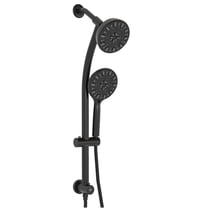 JERFIT 7-Function Dual Shower System with 4.7" Rain Shower Head, Handheld Shower, Adjustable Slide Bar, Matte Black Finish