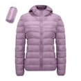 thumbnail image 3 of Duoif Puffer Jacket Womens Plus Size Feather Lightweight down Jackets Packable Solid Color Puffer Coats with Storage Bag Winter Jackets for Women Purple1 XXXXXXXXL, 3 of 3
