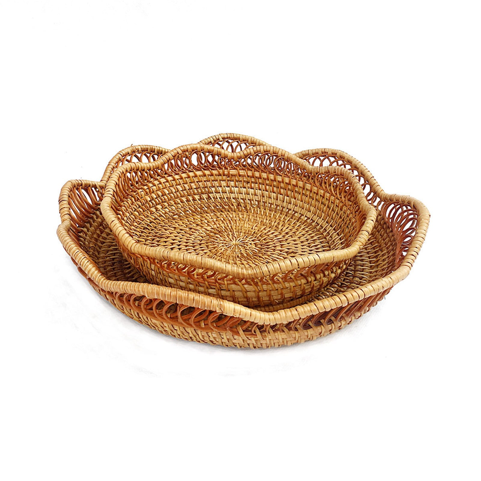 Clearance! Binkne Fruit Basket; Fruit Plate; 1*Fruit Basket; Fruit Baskets Wicker Storage Bowls Natural Woven Serving Basket Bowls Decorative Baskets for Kitchen Counter Organizing; Fruit Plate