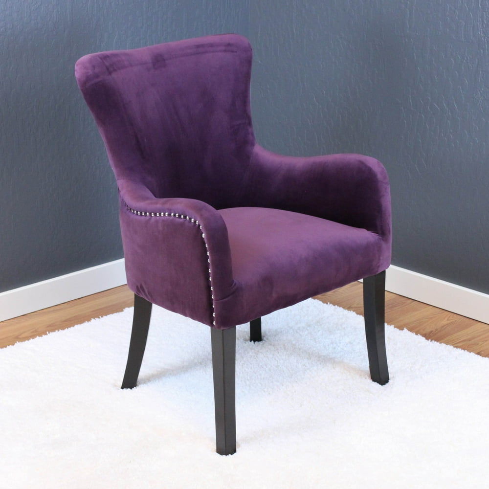 Aalten Plum Wine Velvet Arm Chair
