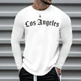 thumbnail image 2 of AMERTEER T-Shirt Blouse Homme Automne Décontracté à Imprimé de Lettres Manches Longues Col Rond Hauts T-Shirt, 2 of 5