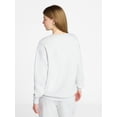 thumbnail image 3 of No Boundaries Oversized Fleece Sweatshirt with Long Sleeves, Women's Sizes XXS-4X, 3 of 5