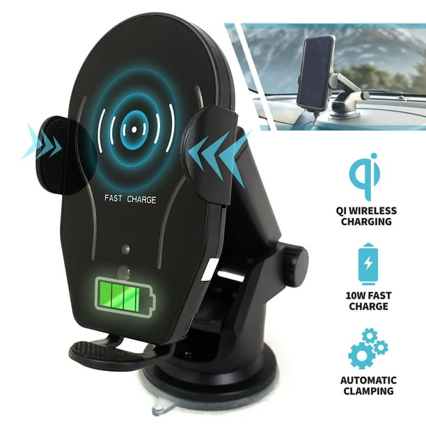 Qi Wireless Car Charger, AutoClamp 10W Qi Fast Charging Car Mount