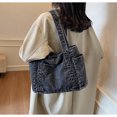 thumbnail image 4 of SPEKSEE Large Capacity Washed Denim Tote Bag, Casual Daily Shoulder Handbag with Zip‑Top Closure Roomy Denim Purse for Work Commute Shopping Travel, 4 of 7