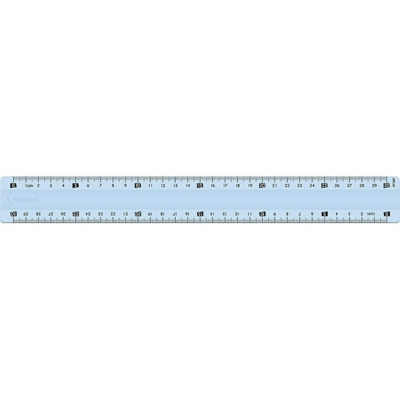 Maped Règle Métrique Incassable 30 cm, Couleurs Assorties, 1 Unité