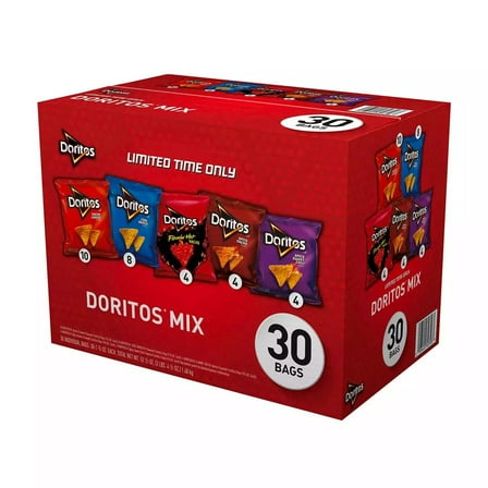Doritos Variety Pack Tortilla Chips, 1.75 Oz, 30 Count