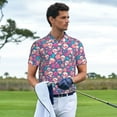 thumbnail image 4 of Daiia colorful Skull flower Pattern Men’s Polo Shirts,Solid Deck Shirt,Classic Fit, Breathable Cotton Polo for Casual and Sport Wear-Medium, 4 of 7