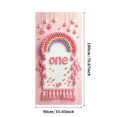 thumbnail image 3 of LUUFILx Rainbow First Birthday Backdrop Banner Party Decoration Baby Shower Photography Props Tassel Pink Heart Background Cake Smash One Year Old Celebration, 3 of 7