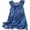 Dark Blue, variant on REDARER Girls Light Wash Denim Sleeveless Dress Ruffle Collar Front Tie Bow Loose Flowy A Line Summer Casual Kids Sundress,9-10 Years
