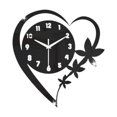 thumbnail image 1 of Reloj de pared con forma de corazón y flores, elegante, minimalista, versátil y sencillo, para decorar la pared. Negro, 1 of 9