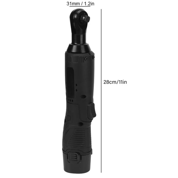 12V Lithium Battery Ratchet Wrench, 3/8in Quick Mount Square Head with LED Light and Forward Reverse Switch, for M4-M10 Bolts and High Torque Output