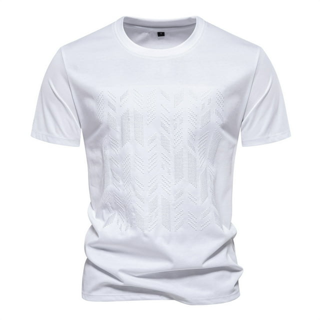 Chemises pour Hommes Chemise Décontractée Unie à Manches Courtes Col Rond