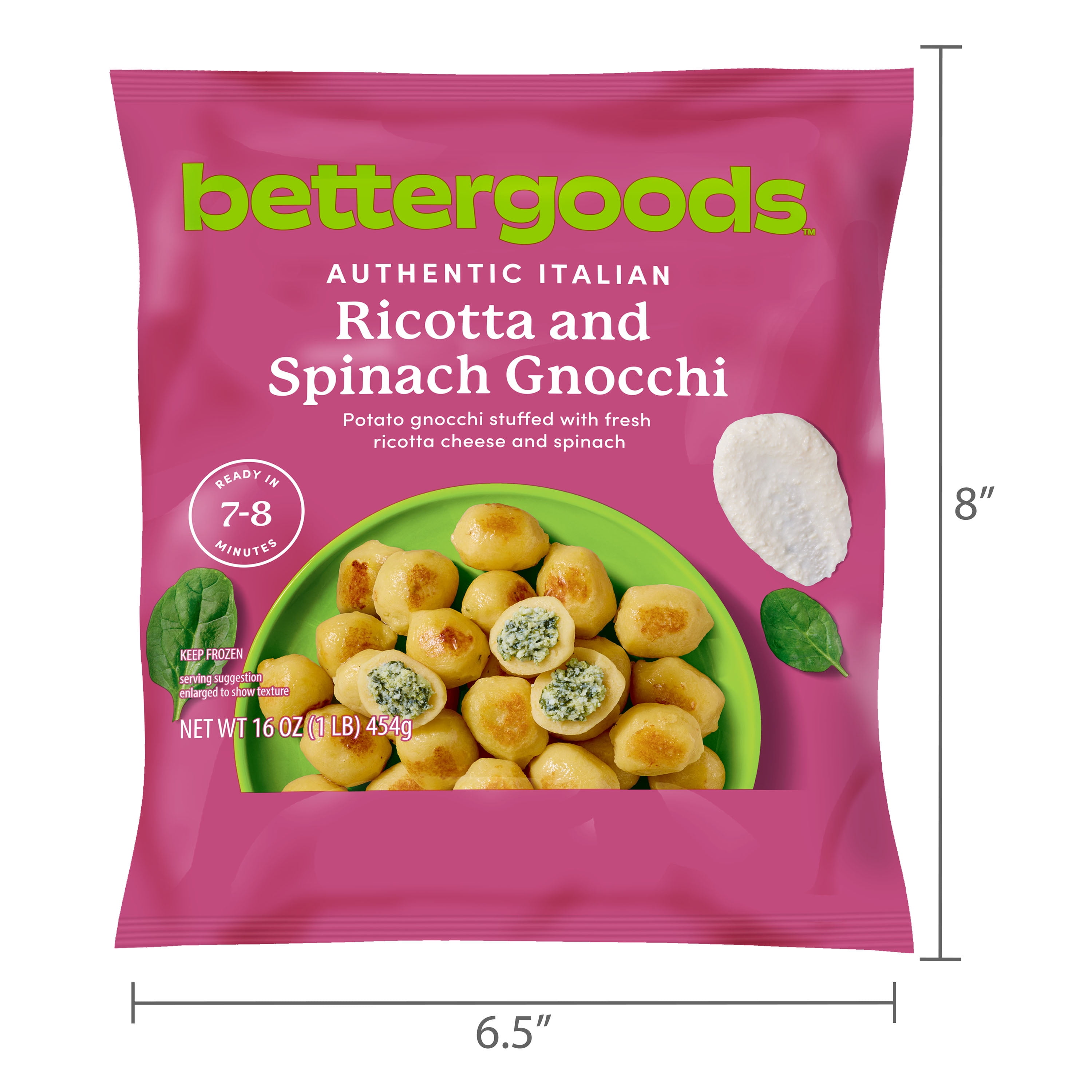 bettergoods Ricotta and Spinach Gnocchi, 16 oz (Frozen)