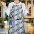 thumbnail image 6 of Blue Red Checkered Pattern Apron-Garden Aprons for Women with Pockets-Cotton Linen Waterproof Kitchen Cooking Gardening Aprons Adjustable for Kitchen,Cooking,BBQ and Salon 33x27 Inch, 6 of 7