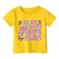 thumbnail image 4 of Chemises Filles Rentrée des Classes Imprimé Haut d'Été avec Manches Trois Quarts Hauts Enfants Filles Jaune 4 Ans-5 Ans, 4 of 4