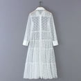 thumbnail image 3 of ITFABS Robe Transparente pour Femmes Manches Longues Imprimé à Pois Col en Maille, 3 of 6