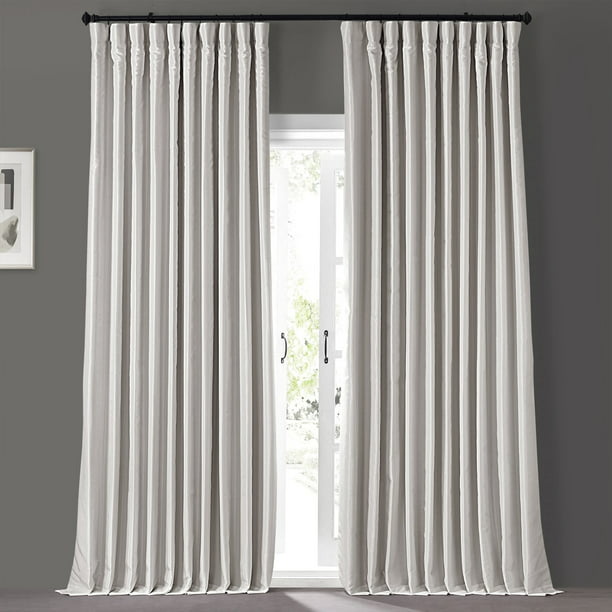 Exclusive Fabrics Faux Silk Extra-Wide Blackout Single Curtain Panel