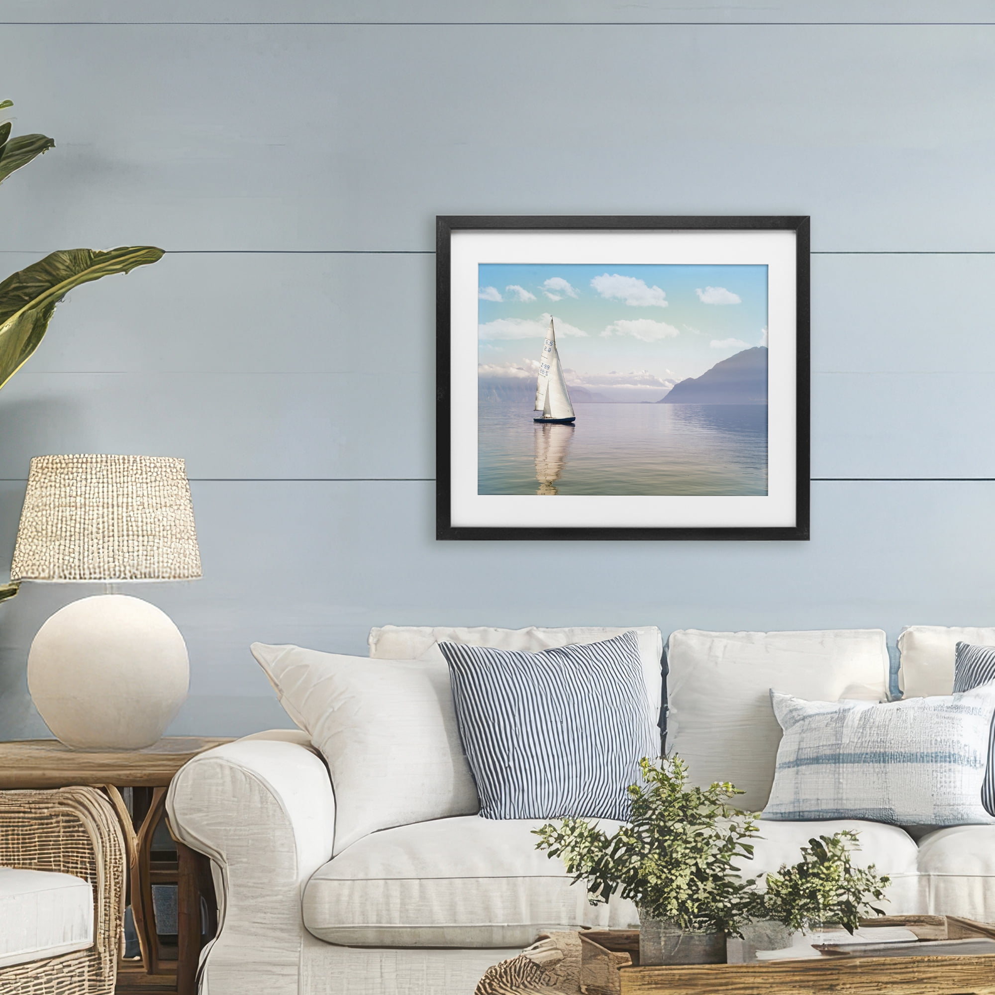 Stupell Industries Ocean Sails Lounging Black Framed Print Under Glass, design by Marcus Prime