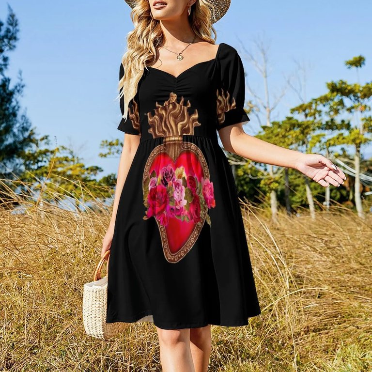 Red Immaculate Heart - Sacred Heart Dress sexy dress for women prom dresses  dress dresses Cocktail of dresses - Walmart.com