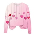 thumbnail image 4 of Jsaierl Chandails en Molleton pour Femmes Saint-Valentin Mignons Imprimé Cœur Chandails en Molleton Tendance Chandail Col Rond Décontracté Manches Longues pour Femmes, 4 of 4