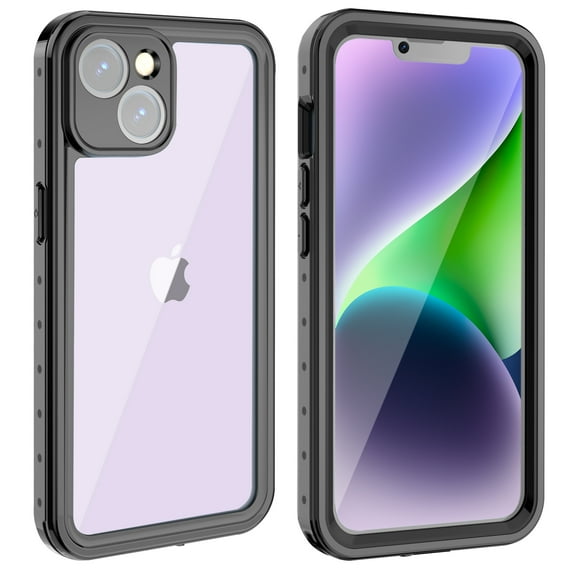 Dteck Case For iPhone 14 Plus 6.7-inch,IP68 Waterproof Built-in Screen Protector Rugged Cover Heavy Duty Full Body Shockproof Protection Transparent Case