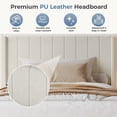 thumbnail image 5 of CONCETTA Twin Size Bed Frame with Wingback Fabric Upholstered Headboard and Wooden Slats Support, No Box Spring Needed, Easy Assembly, Beige, 5 of 7