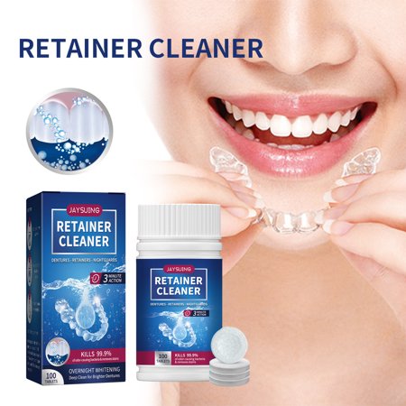 Cara Lady Denture Cleaners - Fixator Cleaners For Orthotics  Oral And Night Guards To Remove Odor And Plaque Blue