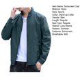 thumbnail image 6 of Mdesiwst Men Jacket Long Sleeve Pocket Zipper Solid Color Stand-up Collar Elastic Cuff Men Sunscreen Coat Men Clothes, 6 of 6
