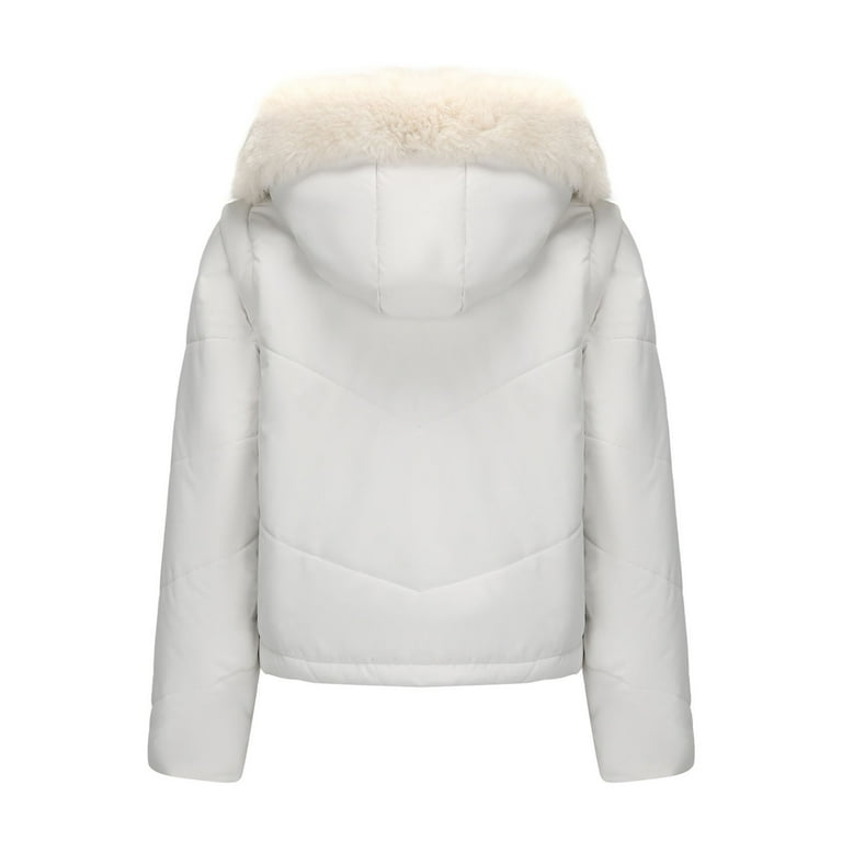 Zpanxa Women's Winter Parka Detachable Hood Short Zip Front Long