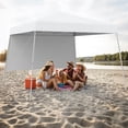 thumbnail image 6 of Costway 10 X 10FT Pop up Canopy Tent with 1 Sidewall, Portable Backpack, 4 Stakes Slant Leg White, 6 of 10
