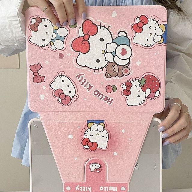 2024 Nouvel Étui de Protection pour Ipad Sanrio Hello Kitty 360 Degrés avec Rotation à Fente pour Stylo pour 2022 Air5/4 Résistant aux Chutes Cadeau Luxinyi