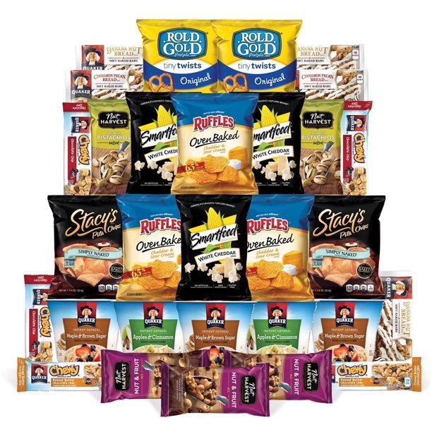 Office Pack, Variety Box of Quaker Oatmeal, Nut Harvest Nuts, Stacy's