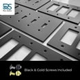 thumbnail image 5 of Rio Salto Forge Collection Matte Black Premium Heavy-Gauge Metal Wall Plate  2-Gang Combination Combo Rocker Light Switch & Duplex Outlet Cover 5" x 5" Midsize with Black & Gold Screws, 5 of 8