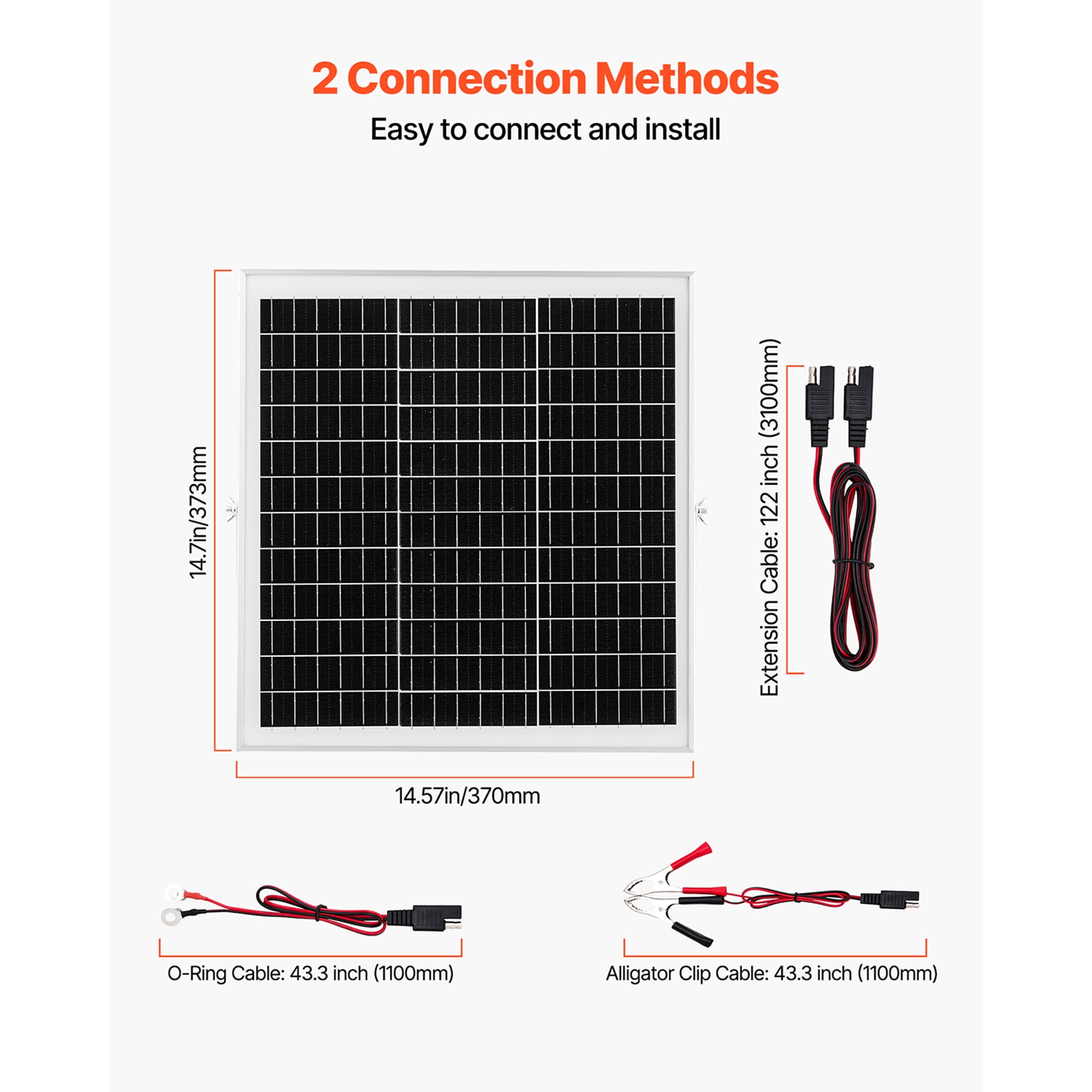 KFFKFF 20W 12V Solar Panel Charger, Solar Battery Maintainer with Smart MPPT Controller & Adjustable Mount, IP67 Waterproof for Cars, Boats, RVs, Motorcycles, and Trailers