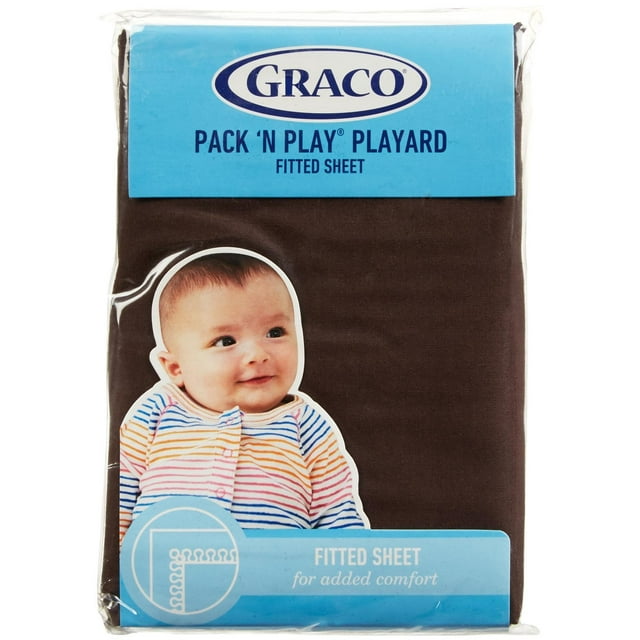 Sábana Playard Graco Pack 'n Play, color marrón chocolate, 27 x 39 cm