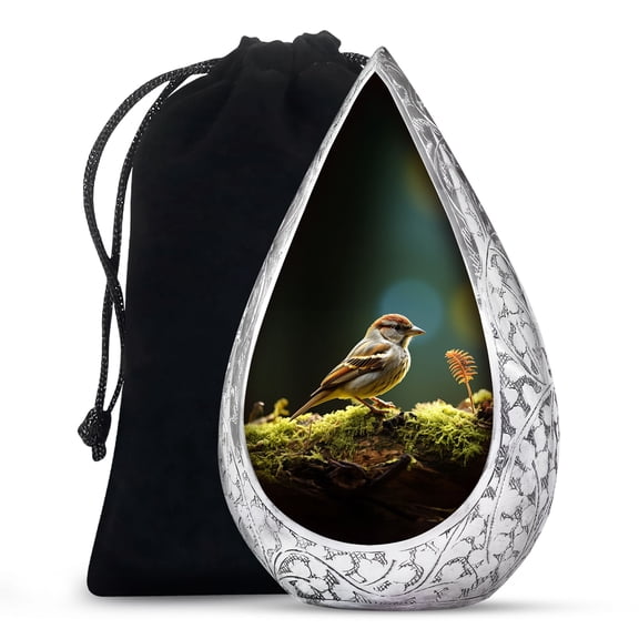 JAGSHASHI Sparrow - Large Urn - Urns For Human Ashes Adult Female - Memorial Urn For Female& Male - Large Decorative Urn - Burial Urns For Human Ashes Mom Dad - Ashes Urn - 10 Inch - Large