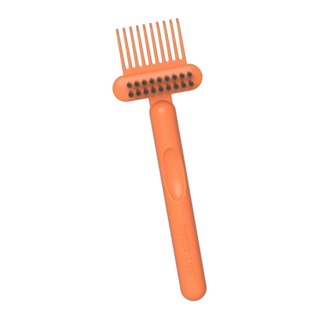 Cepillo Limpiador de peine 2 en 1 Yuyangstore mango antideslizante Naranja